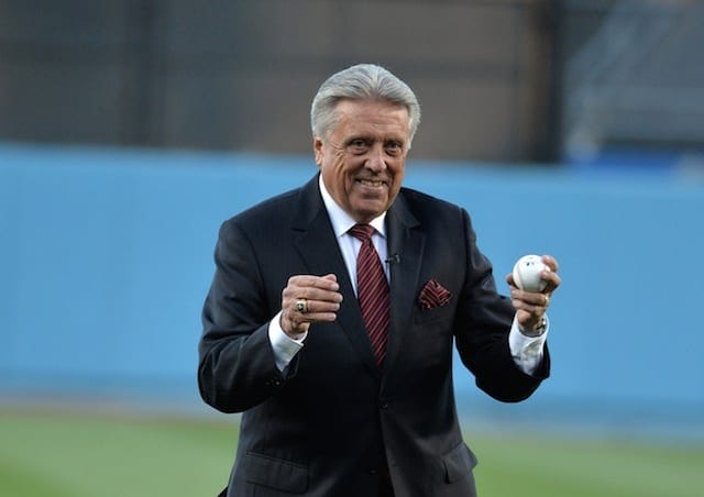 Dodgers Video: Rick Monday Throws Out First Pitch On 40th