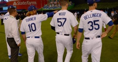 Cody Bellinger, Clayton Kershaw, Justin Turner, Alex Wood, 2017 MLB All-Star Game, Dodgers All-Stars