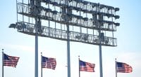 Dodger Stadium, USA flags