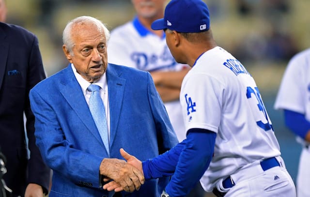 Dodgers Video: Tommy Lasorda Uses Expletive To Remind Dave Roberts Of ...