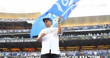 George Lopez, Dodgers flag