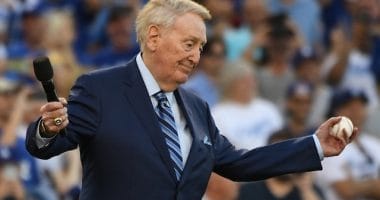 Retired Los Angeles Dodgers broadcaster Vin Scully