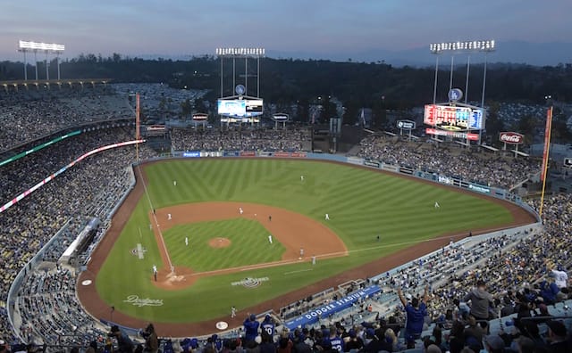 Dodger Stadium view, 2018 Opening Series, Los Angeles Dodgers