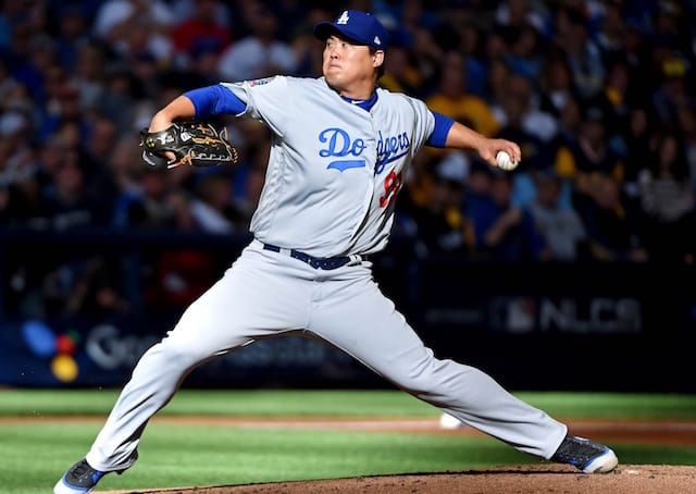 Los Angeles Dodgers pitcher Hyun-Jin Ryu, 2018 NLCS