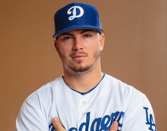 Omar Estevez during Los Angeles Dodgers photo day
