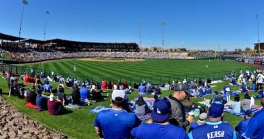 General view of Camelback Ranch during a Los Angeles Dodgers Spring Training game