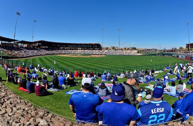 General view of Camelback Ranch during a Los Angeles Dodgers Spring Training game