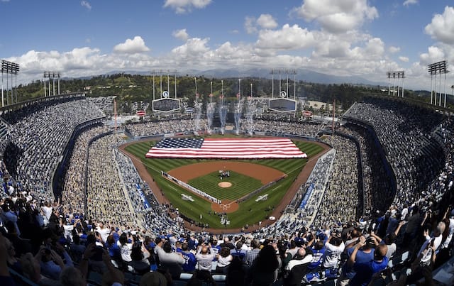 Dodger Stadium view, 2019 Opening Day, Dodgers