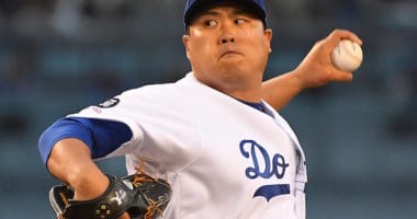 Los Angeles Dodgers starting pitcher Hyun-Jin Ryu against the New York Mets