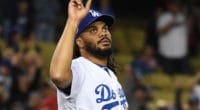 Los Angeles Dodgers closer Kenley Jansen reacts after converting a five-out save against the New York Mets