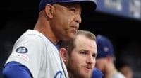 Los Angeles Dodgers manager Dave Roberts with Max Muncy