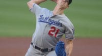 Los Angeles Dodgers starting pitcher Walker Buehler in a game against the Pittsburgh Pirates