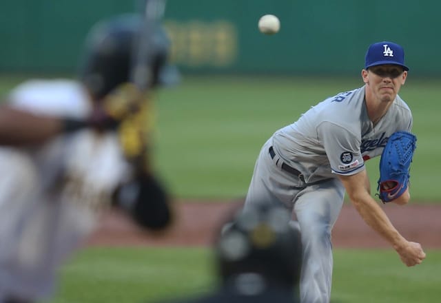 Los Angeles Dodgers starting pitcher Walker Buehler in a game against the Pittsburgh Pirates at PNC Park