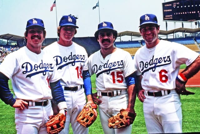 Los Angeles Dodgers legendary infield of Ron Cey, Bill Russell, Davey Lopes, Stevey Garvey