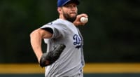 Los Angeles Dodgers starting pitcher Clayton Kershaw against the Colorado Rockies