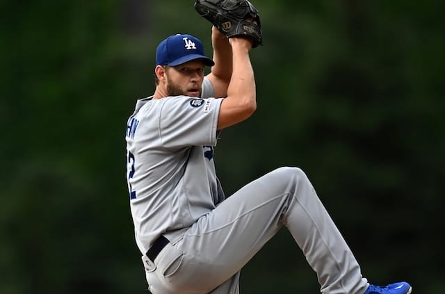 Los Angeles Dodgers starting pitcher Clayton Kershaw against the Colorado Rockies