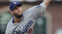 Los Angeles Dodgers pitcher Clayton Kershaw in a start against the San Francisco Giants