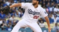 Los Angeles Dodgers starting pitcher Clayton Kershaw against the San Francisco Giants