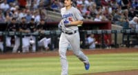 Los Angeles Dodgers shortstop Corey Seager rounds the bases after hitting a home run against the Arizona Diamondbacks