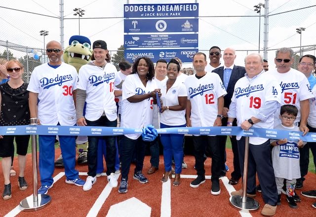Dino Ebel, Joe Kelly, Nichol Whiteman, Los Angeles Dodgers Foundation, 51st Dodgers Dreamfield