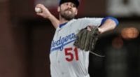 Los Angeles Dodgers relief pitcher Dylan Floro against the San Francisco Giants