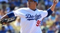 Los Angeles Dodgers starting pitcher Hyun-Jin Ryu against the Chicago Cubs