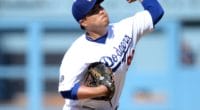Los Angeles Dodgers starting pitcher Hyun-Jin Ryu against the Colorado Rockies