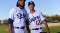 Los Angeles Dodgers relief pitchers Kenley Jansen and Joe Kelly on Photo Day during 2019 Spring Training at Camelback Ranch