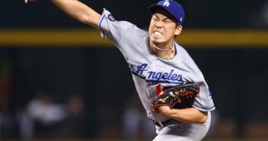 Los Angeles Dodgers starting pitcher Kenta Maeda against the Arizona Diamondbacks