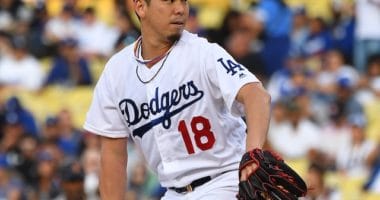 Los Angeles Dodgers starting pitcher Kenta Maeda against the San Francisco Giants