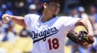Los Angeles Dodgers starting pitcher Kenta Maeda against the Colorado Rockies