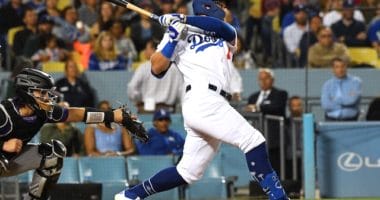 Los Angeles Dodgers infielder Matt Beaty hits a walk-off home run against the Colorado Rockies