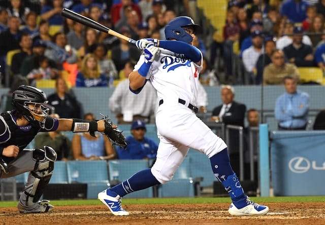 Los Angeles Dodgers infielder Matt Beaty hits a walk-off home run against the Colorado Rockies