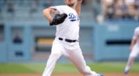 Los Angeles Dodgers starting pitcher Rich Hill against the Philadelphia Phillies
