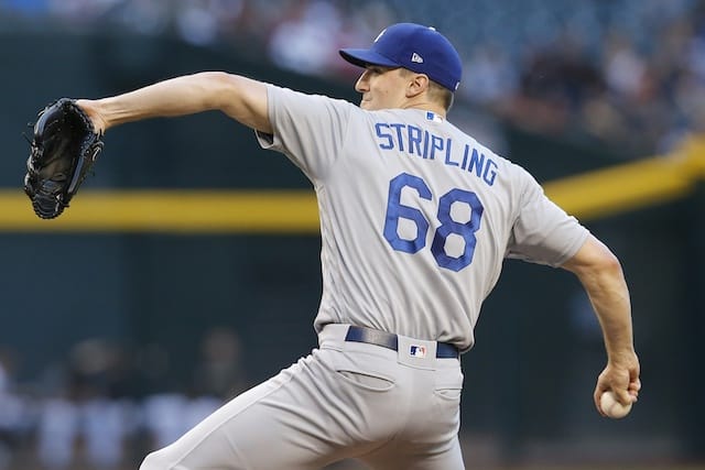 Los Angeles Dodgers pitcher Ross Stripling in a game against the Arizona Diamondbacks