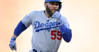 Los Angeles Dodgers catcher Russell Martin runs the bases