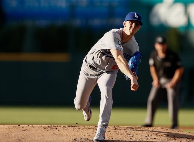 Los Angeles Dodgers starting pitcher Walker Buehler against the Colorado Rockies at Coors Field
