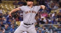 San Francisco Giants relief pitcher Will Smith against the Los Angeles Dodgers