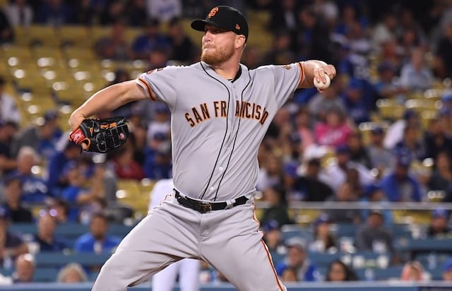 San Francisco Giants relief pitcher Will Smith against the Los Angeles Dodgers
