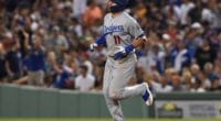 Los Angeles Dodgers center fielder A.J. Pollock rounds the bases after hitting a home run against the Boston Red Sox