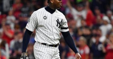 New York Yankees closer Aroldis Chapman finishes the 2019 MLB All-Star Game at Progressive Field