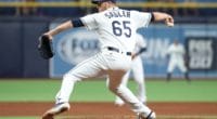 Tampa Bay Rays relief pitcher Casey Sadler was traded to the Los Angeles Dodgers