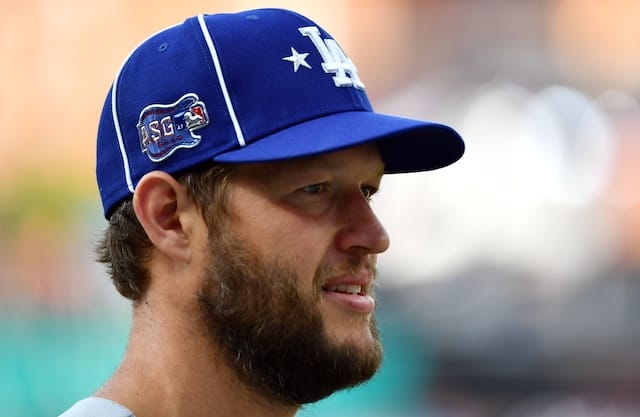 Los Angeles Dodgers pitcher Clayton Kershaw before the 2019 MLB All-Star Game at Progressive Field
