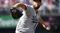 Los Angeles Dodgers pitcher Clayton Kershaw against the Washington Nationals