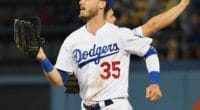 Los Angeles Dodgers right fielder Cody Bellinger celebrates after a win against the Miami Marlins