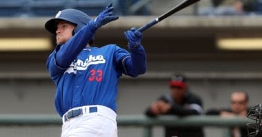 Los Angeles Dodgers prospect Devin Mann with High-A Rancho Cucamonga Quakes