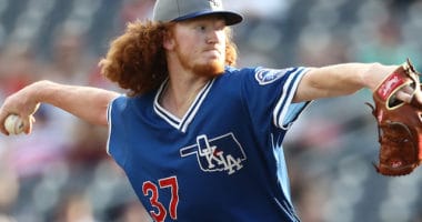 Los Angles Dodgers pitching prospect Dustin May with Triple-A Oklahoma City