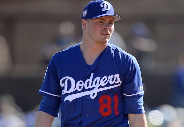 Los Angeles Dodgers shortstop Gavin Lux during a Spring Training game