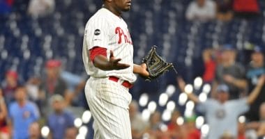 Philadelphia Phillies closer Hector Neris ejected after throwing at Los Angeles Dodgers infielder David Freese