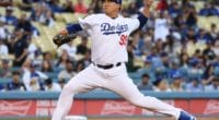 Los Angeles Dodgers starting pitcher Hyun-Jin Ryu against the Miami Marlins